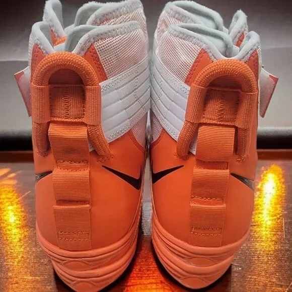 Nike Force Savage Elite Football Cleats Orange White Men’s Size 14